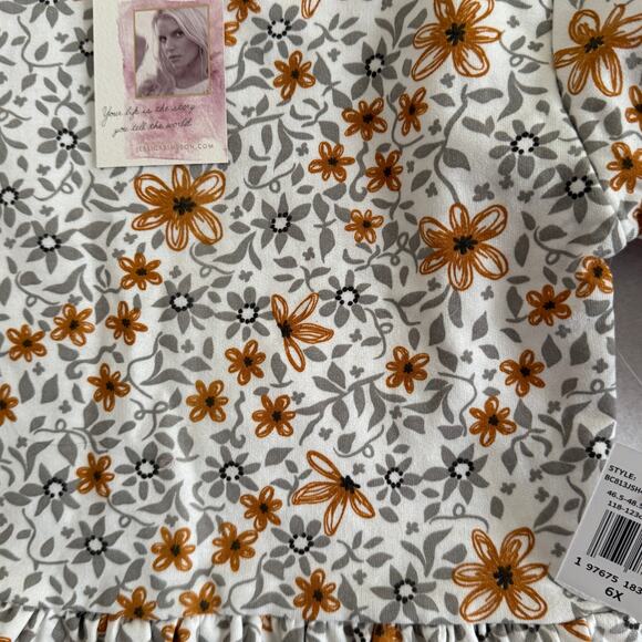 Jessica Simpson Girls Fall Floral Print Peplum Fleece Shirt Size 7-8 New - Picture 4 of 8